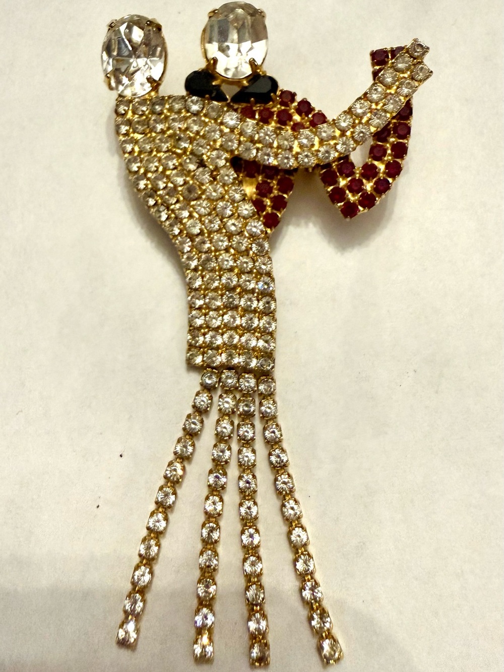 Vintage Butler and Wilson Dancing Couple Crystal Rhinestone Brooch